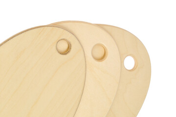 A set of wooden cutting board white background