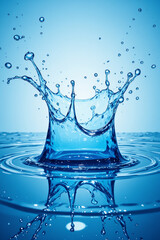 water splash on blue