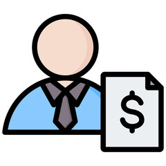 Financial Advisor Outline Color Icon