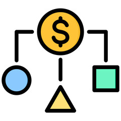 Diversification Outline Color Icon