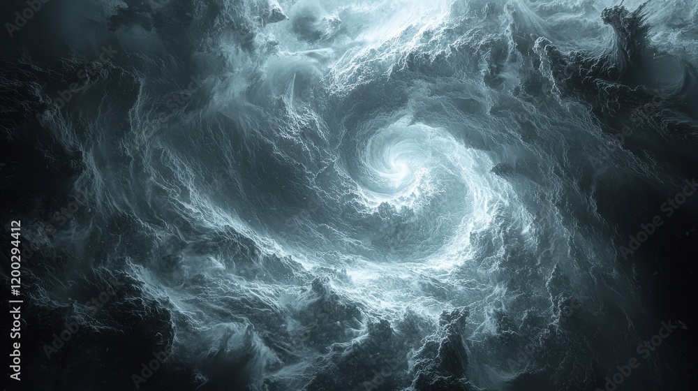 Poster a swirling vortex of ethereal light and dark textures creates a mesmerizing abstract image. ideal fo