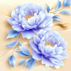 Obraz premium Elegant Blue Peonies with Soft Background for Floral Decor