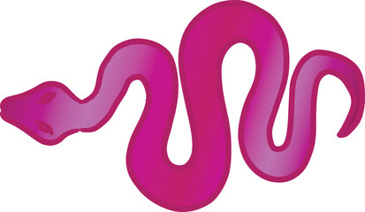 Obraz premium Hand drawn pink snake with gradient fill.