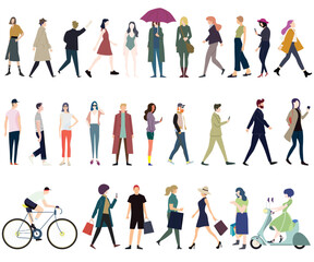 Diverse Group of Male and Female Characters Posture