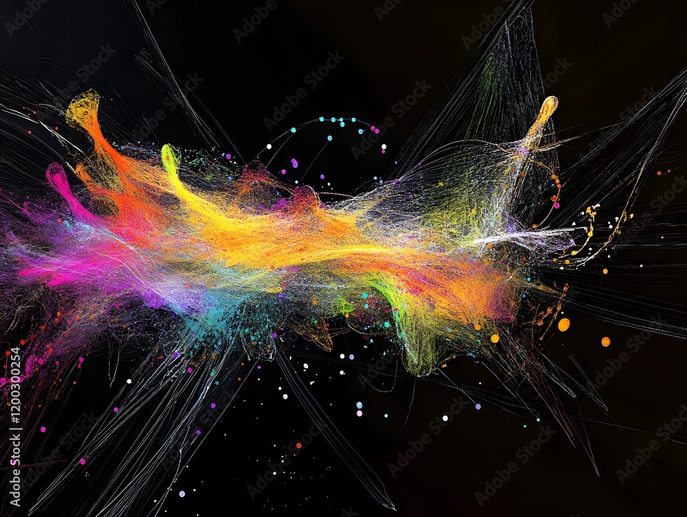 Poster a mesmerizing swirl of vibrant colors and dynamic lines forms an abstract composition that captures 