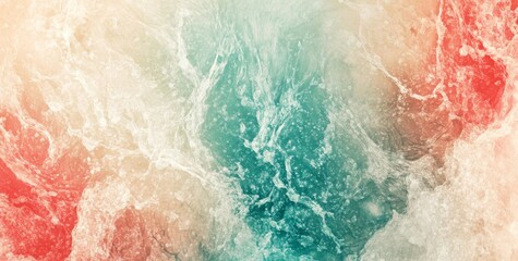 Fototapeta premium A colorful watercolor background featuring shades of green, blue, pink, and yellow, reminiscent of spring or Easter, with an abstract, sunny, bright, bokeh blur design