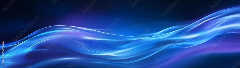 Poster a stunning abstract background featuring flowing blue and purple waves. perfect for creating a calmi