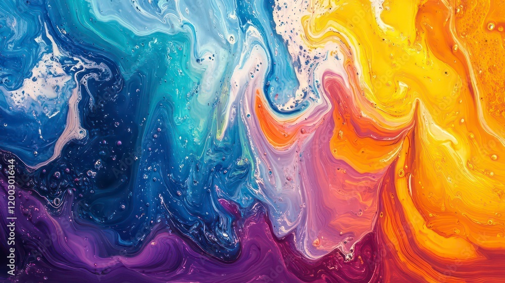 Poster abstract colorful background with waves, background with vibrant colors