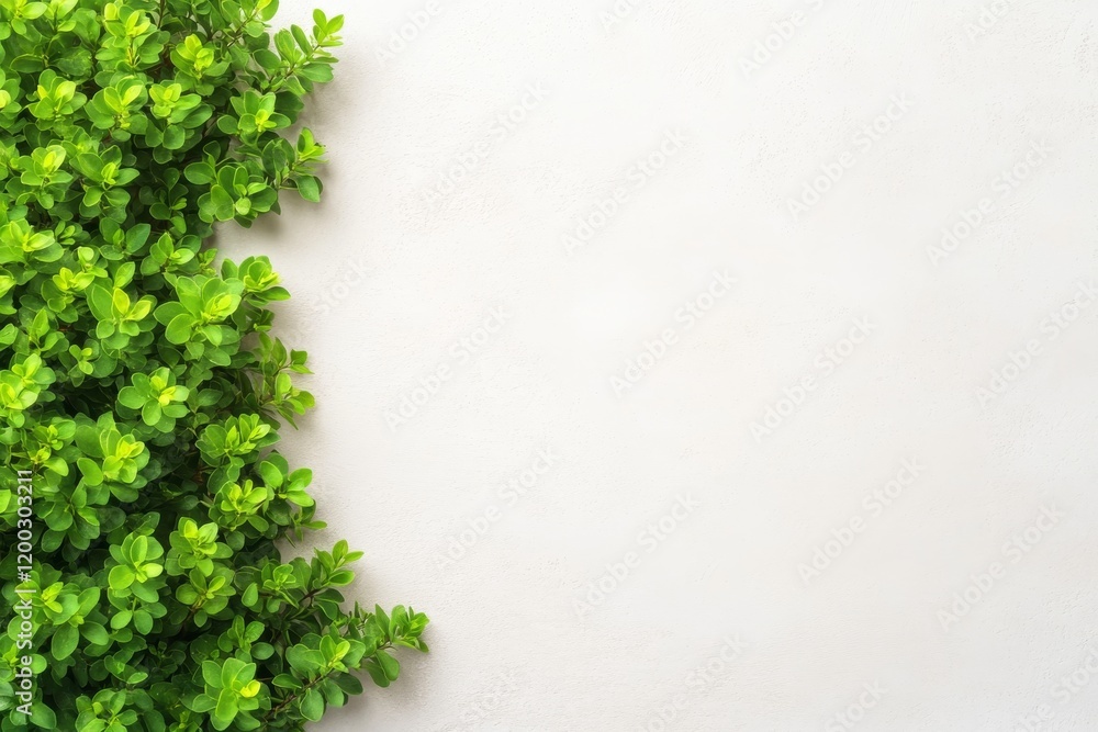 Poster tree branch with green leaves, isolated for object and retouch design