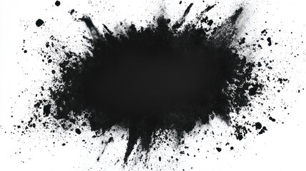 Abstract black spray paint background with blank center for text design elements