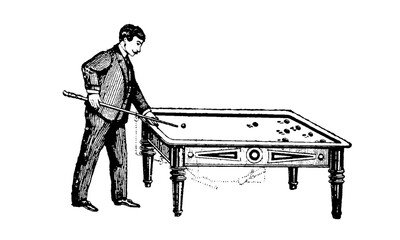 Vintage Pool / Snooker Illustration