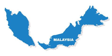 Fototapeta premium Malaysia simple flat vector illustration map