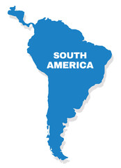 South America simple flat vector illustration map
