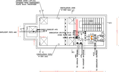 vector sketch illustration of water tank system construction silhouette design.eps