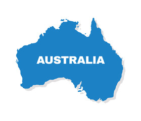 Fototapeta premium Australia simple flat vector illustration map