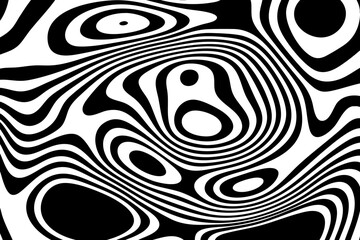 Abstract vector background of waves. 3D optical illusion- line art. Eps 10