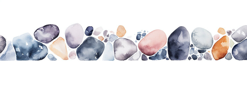 Watercolor Pebbles Seamless Pattern