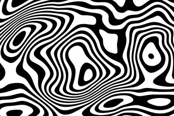 3D Abstract topographic contour. Black and white terrain. Eps 10