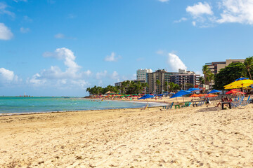 Maceió e a praia da Ponta Verde em Maceió Alagoas Brasil