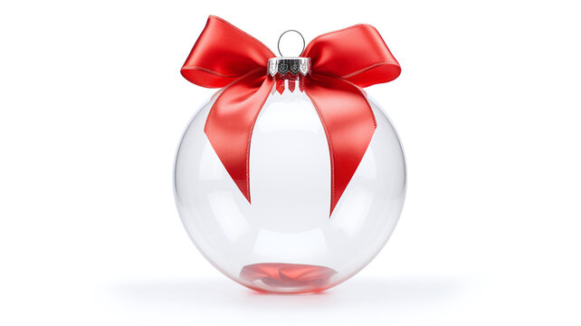 Clear Ornament with Red Ribbon