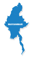 Mayanmar simple flat vector illustration map