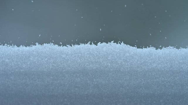 Macro Snowfall on a Window Sill (UHD, 60 fps)