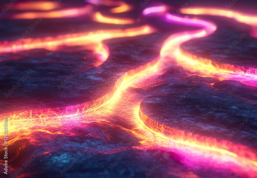 Poster 3d render abstract colorful background illuminated