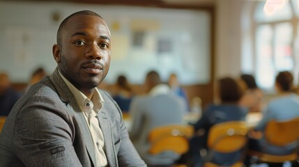 Close-up of a leadership trainer conducting a workshop on conflict resolution and mediation skills 