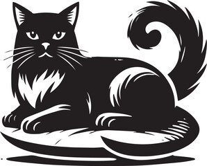 Beautiful Cat icon silhouette vector with white background