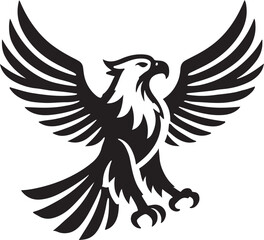 Eagle icon silhouette vector with white background