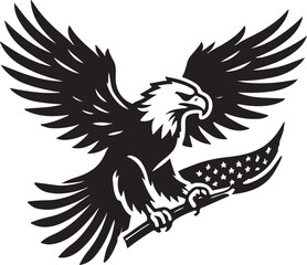 Obraz premium Eagle icon silhouette vector with white background