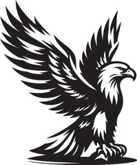 Eagle icon silhouette vector with white background