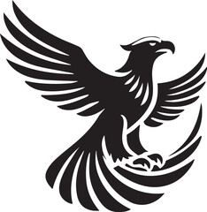 Obraz premium Eagle icon silhouette vector with white background