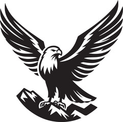 Eagle icon silhouette vector with white background