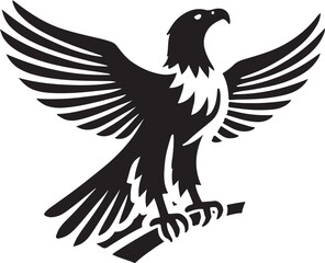 Obraz premium Eagle icon silhouette vector with white background
