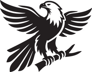 Obraz premium Eagle icon silhouette vector with white background