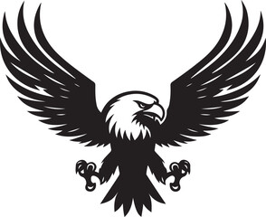 Eagle icon silhouette vector with white background