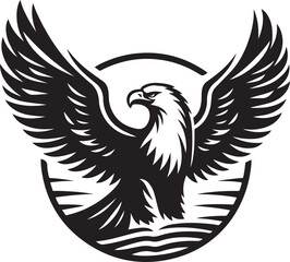 Eagle icon silhouette vector with white background