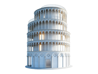 Isolated Leaning Tower of Pisa