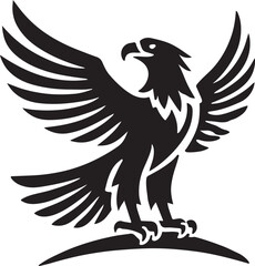 Eagle icon silhouette vector with white background