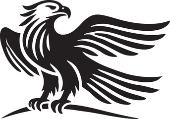 Eagle icon silhouette vector with white background