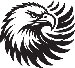 Eagle icon silhouette vector with white background