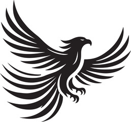 Obraz premium Eagle icon silhouette vector with white background