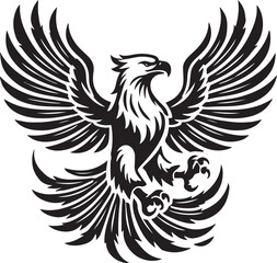 Eagle icon silhouette vector with white background