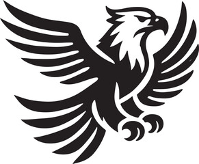 Eagle icon silhouette vector with white background