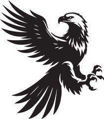 Eagle icon silhouette vector with white background