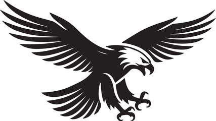 Eagle icon silhouette vector with white background