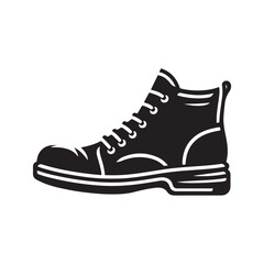 Black Color Man Shoe silhouette design Vector Illustration, Solid White Background (6).eps