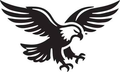 Eagle icon silhouette vector with white background