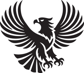 Eagle icon silhouette vector with white background